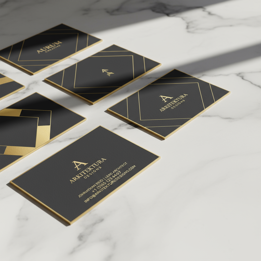 Premium Business Cards with Gold Foil Details